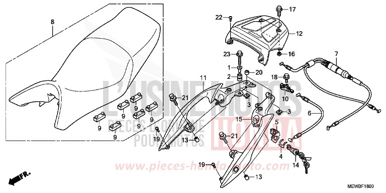 SEAT for Deauville ABS SPANGLE SILVER METALLIC (NHA49) from 2011